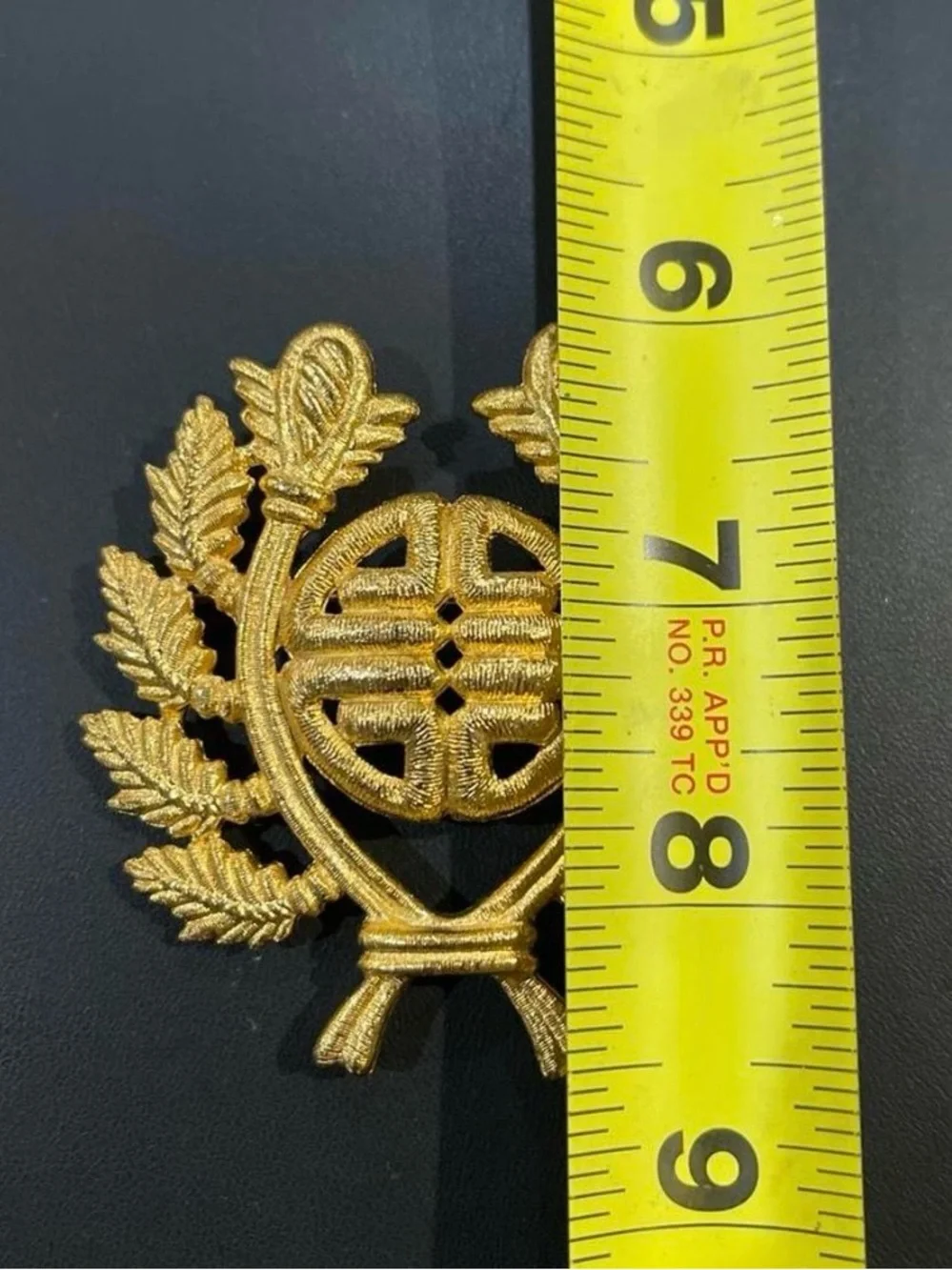 Givenchy Bold Statement Piece Gold Tone Laurel Leaf Emblem Brooch